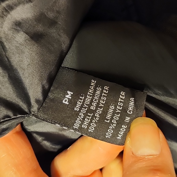 Women's BACCINI Black Faux Leather Full Zipper 2 Front Pockets Jacket Size PM - Picture 5 of 6